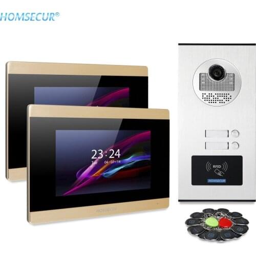 HOMSECUR 7inch Video Door Phone Intercom System+Memory Monitor for 2/3/4 Apartments XC111-2/3/4+BM715-G