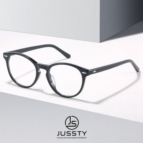 Retro Round Optical Myopia Glasses Men Prescription Progressive Eyeglasses Women Multifocal Bifocal Spectacles Vintage Acetate