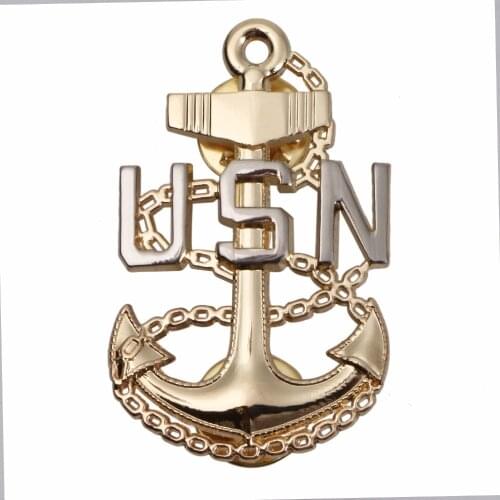 WWII US UNITED STATES NAVY USN OFFICER LAPEL HAT PIN BADGE-34039