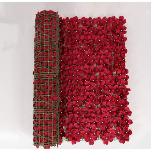 Artificial Rattan Fence With Back Grid Realistic Bright Flowers Bordering Private Balcony Screen Wedding Decor Home Decoration