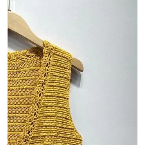 2021 Spring and Summer New Womens Delicate Hollow Lace Hand Hook Lace Knitted Vest