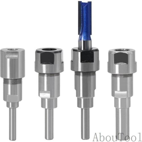 1Pcs 1/4 "8mm 12mm 1/2" Shank Router Bit Extension Rod Converter Collet Engraving Machine Accessories Extension Milling Cutter
