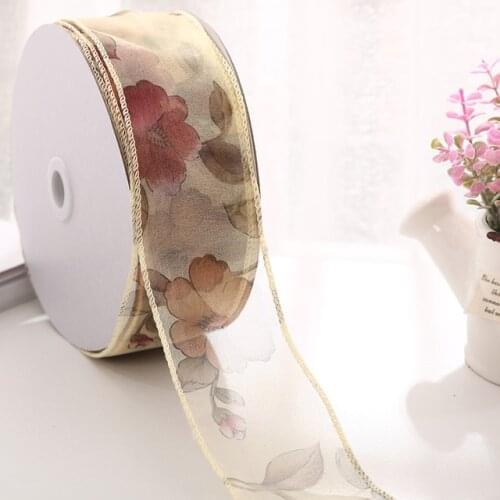 1 Volume / 55mm curtain Lace Ribbon Flower Bow Lace Webbing Ribbons For Crafts satin Accessoriesnastro raso wstazka PV14