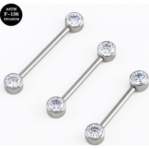 14G Implant Grade Titanium ASTM F136 Internal Thread Nipple Piercing Barbell Ring For Women Man Body Jewelry