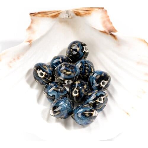 18#5pcs Wonderful Hearthstone Abstract Retro Element Art Ceramic Shaped Bead Jewelry Accessories #8A41611