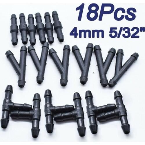 18pcs Windshield Washer Hose Connector Water Tube T/Y/I 32-3 WaysType Splitter Fittings For Auto Exterior
