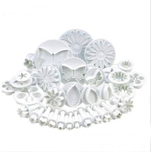 33pcs/set Plastic Fondant Flower Cake Tools Cookie Decorating Mold Baking Biscuit Mould DIY Craft 3D Bakeware Kitchen Tools