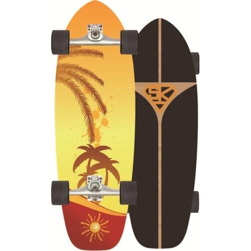 AddFun Land Surfboard Cruiser Skateboard Trucks Maple Wood All Crowds Four Wheels Skate Adult Board Decks Scooter All Terrain