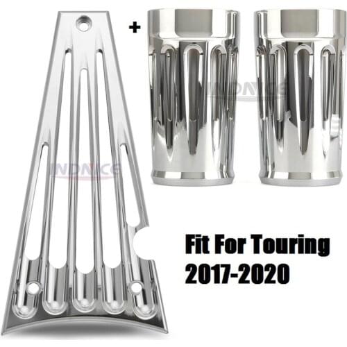 Aluminum Chrome Fork slider boots Frame Grill covers fit For harley Road Glide FLTRX Road King FLHR 2017-2020