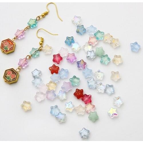 10Pcs/lot 8mm AB Color Star Beads Czech Glass Loose Spacer Beads for Jewelry Making Earrings Bracelets Handmade Diy Accessories