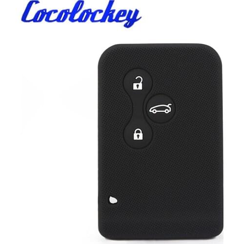 Cocolockey Silicone Rubber Car Key Cover for Renault Megane R.S. Scenic 3 Button Card Key Case Shell Remote Accessories