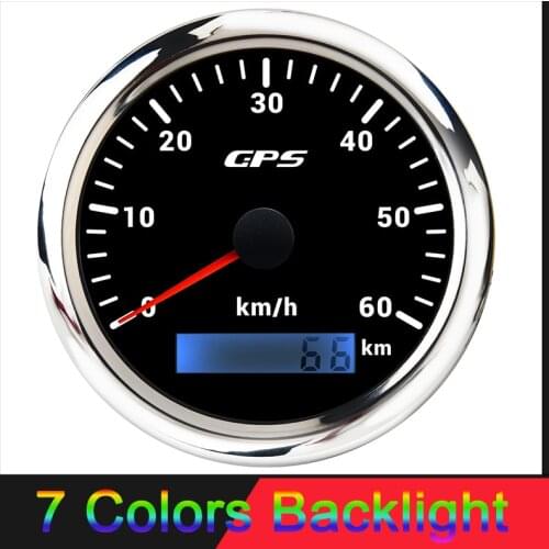 New 85MM GPS Speedometer for motorcycle With 7 Colors Backlight Speedometer For Boat Car Auto With GPS Sensor