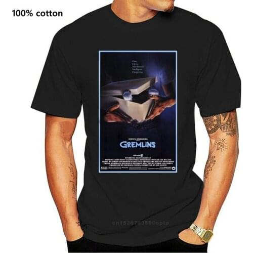 Gremlins Cool 80 Comedy Vintage Classic Movie Poster Fan T Shirt 100% Cotton Short Sleeve O-Neck Tops Tee T-Shirts