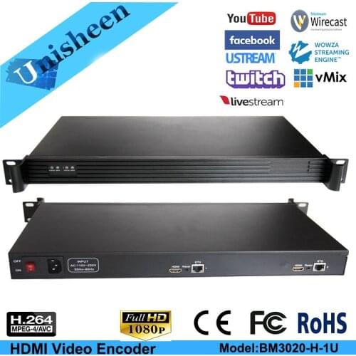 H.265 HEVC MPEG-4 AVC/H.264 2in1 HDMI Video Encoder HDMI Transmitter live Broadcast encoder H264 encoder