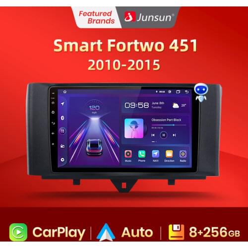 Junsun V1 Android 10.0 CarPlay Car Radio Multimedia Video Player Auto Stereo For Mercedes Benz Smart Fortwo 2010-2015 2 din dvd