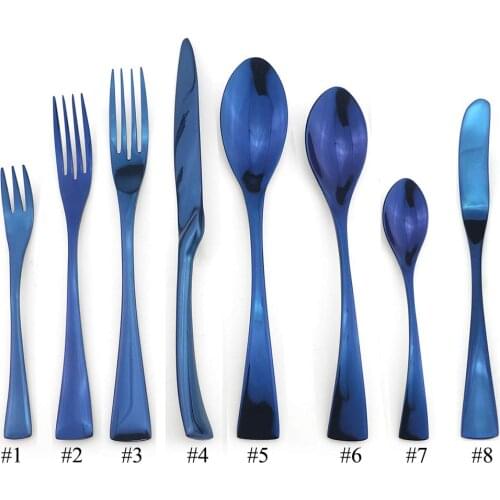 Dinnerware Set 304 Stainless Steel Plating Gold Blue Knife Fork Butter Knives Tableware Cutlery Western Food Tableware Set
