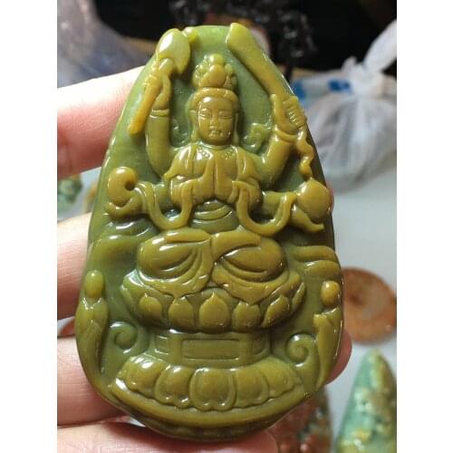 Real 7A Myanmar jade Hand-Carved jade buddha guan yin jade pendant jade necklace pendants jewelry jade necklaces woman