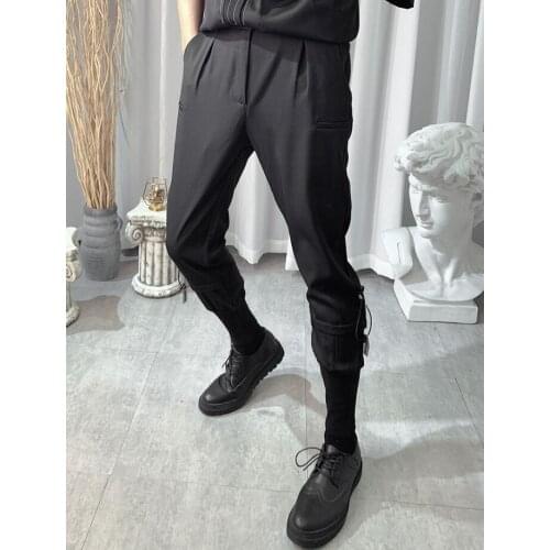 27-45 New 2020 Mens Hair Stylist fashion Patchwork fit and all-around fit legging pants plus size costumes
