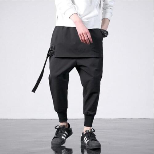 New Mens Beam Trousers Personality Korean Version Of The Loose Harem Pants Nightclub Tide Pants Mens Singer Costumes Skirts