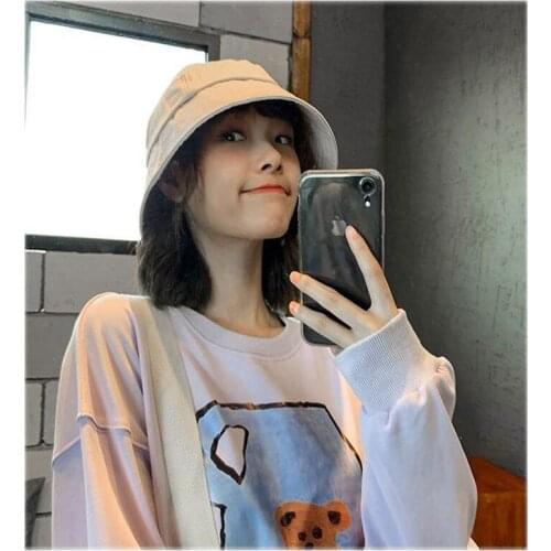 Summer Bucket Hat For Women Cap Bob Men Fashion Casquette 2021 Luxury Ins All-match Oversize Japanese Style Gorras Chapeau Black