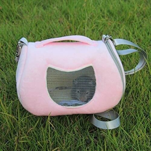 Carrier Bag Portable Hamster Outgoing Breathable Handbag Pouch with Adjustable Shoulder Strap Warm Nest for Hedgehog Sugar 20CA
