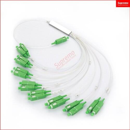 SC/APC splitter 1x8 1x16 FTTH Fiber Optic Splitter PLC Optical Splitter FBT Optical Coupler Singlemode Simplex Steel Pipe