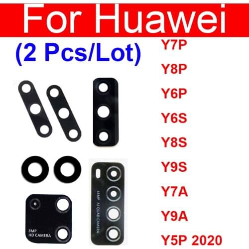 Rear Camera Glass Lens For Huawei Y7A Y9A Y5P Y7P Y8P Y6P Y6S Y8S Y9S Main Back Camera Lens Glass With Adhesive Sticker
