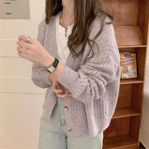 Sweater Coat Womens Cardigan 2021 Autumn and Winter Soft Sweater Casual Loose Knitted Top New Cardigan Sweater