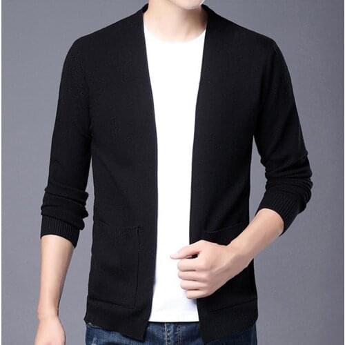 Knitwear Stylish Loose Knitted Cardigan With Pocket Multi Colors Male Cardigan Breathable for Business