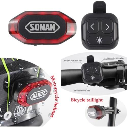 Universal Motorcycle Helmet Night Light bicycle taillight Wireless intelligent remote control safety riding tail lamp Waterproof