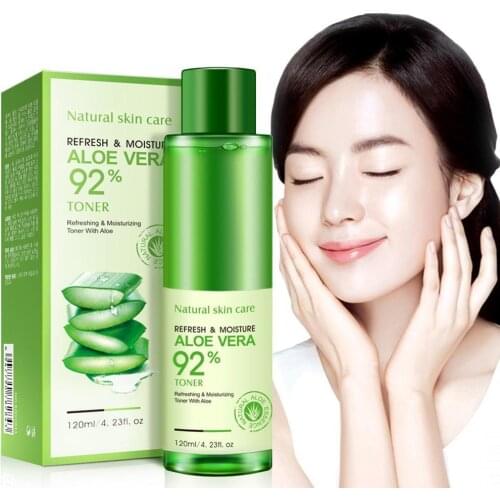 120ml Natural Aloe Vera Moisturizing Face Toner Bioaqua Oil Control Shrink Pores Brighten Skin Care Essence Makeup Cosmetics