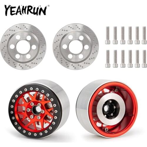 YEAHRUN 2.2 inch Stainless Steel Wheel Rims Counterweight for TRX-4 SCX10 1/10 RC Crawler Car Hub