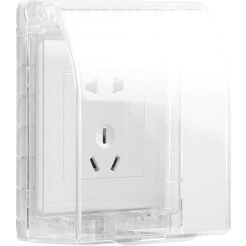 1PC Transparent Socket Protector Self Adhesive Waterproof Electric Plug Cover Splash Box Switch protection Sockets Universal