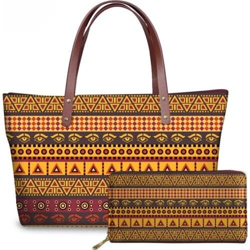 NOISYDESIGNS Ladies Retro Style Handbags for Women African Traditional Printing Shoulder Tote Bags Females Hand Bag&Wallet Girls