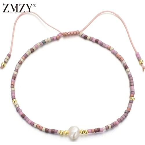 ZMZY Handmade Adjustable Natural Freshwater Pearl Bracelets for Women Friends Rope Charm Bracelet Simple Jewelry Wholesale