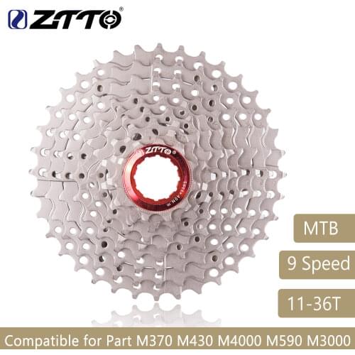 ZTTO Mountain Bike MTB 9 Speed Cassette 9 Velocidade 9S 36T Bicycle Parts Freewheel Sprocket For M370 M430 M4000 M590 M3000 394g