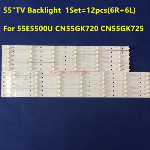 1Set=12PCS LED Strip 7+6 Lamp CRH-K553535T0613L4CF-Rev1.1 CRH-K553535T0613R4CF-Rev1.1 For 55"TV 55E5500U CN55GK720 CN55GK725