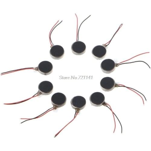 10pcs Micro DC Vibration Motor 10*30 DC3V 60mA 10000rpm 1030 Flat Vibrating Moteur Button Motors For Phone Coin Whosale Dropship
