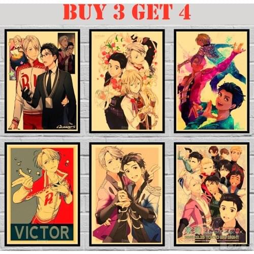39 Designs Anime YURI!!! on ICE Kraft paper Poster Home Decal Art Painting Funny Wall Sticker 42X30cm