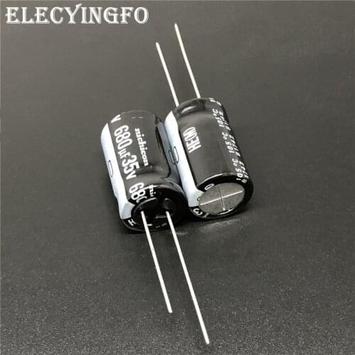 5pcs/50pcs 680uF 35V NICHICON HE Series 12.5x20mm Extremely Low Impedance 35V680uF Aluminum Electrolytic Capacitor