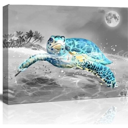 5d diy diamond painting black white art sea & blue turtle 3d full square round diamond embroidery cross stitch mosaic home decor