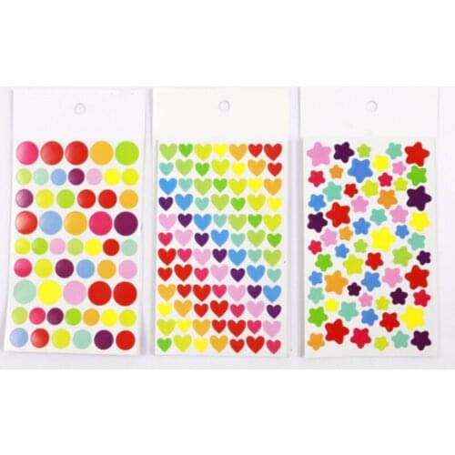 6 Sheets/set Cute Little Star Heart-shaped Dot Stickers Notebook Photo Album Decoration Kitchen Bathroom Refrigerator Stickers