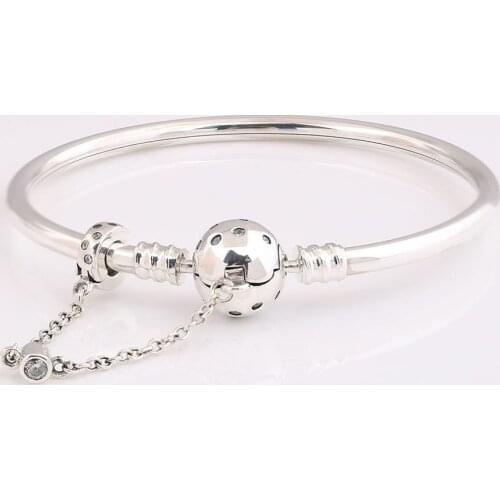 Authentic S925 Sterling Silver True Uniqueness With Crystal Bracelet Bangle For Women fit Lady Bead Charm DIY Jewelry
