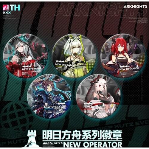 Anime Arknights Kal'tsit Skadi the Corrupting Heart Amiya Cartoon Badge Button Brooch Pins Pendant Toy Collection Cosplay