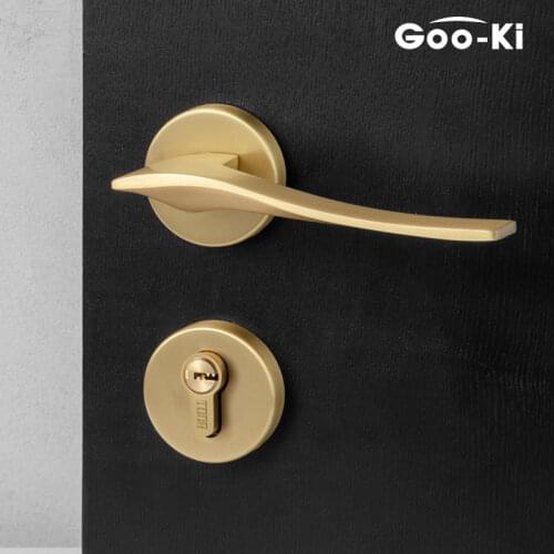 Goo-Ki Brass Door LocK Bedroom door lock Split Silent door lock ,Door hardware with key Lock For 35-50mm doors