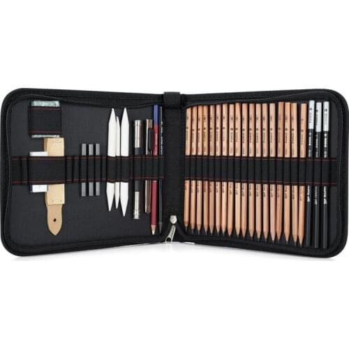 Sketching Pencils 35 Piece Drawing Sketching Pencil for Beginners Include Graphite Pencils Charcoal Pencils Erasers & Sharpeners