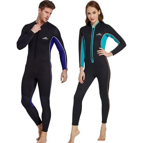 Sea 3mm Neoprene Men Women One-piece Suit Wetsuit Couples Lovers Front Zip Jumpsuit Scuba Snorkeling Swimming Diving Suit