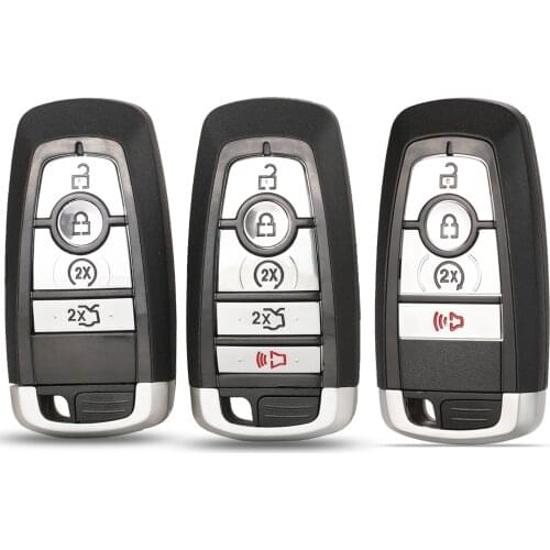 Jingyuqin 4 Buttons Remote Car Key Shell For Ford Fusion Mondeo Mustang Explorer Edge 2015 2016 2017 2018 Fob Shell Protect