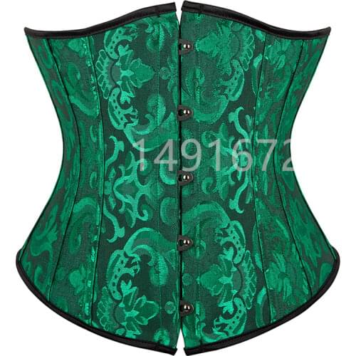 Sapubonva Sexy Corset Underbust Waist Cincher Corsets Black White Red Green Blue Gothic Corset Top Bustier Plus Size Corselet