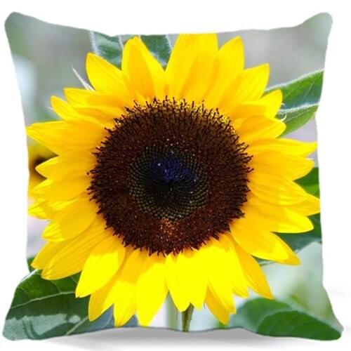 Square Cotton Polyester Pillow Case for House New household Bedclothes cushion cover Sunflower throw pillows Decorative